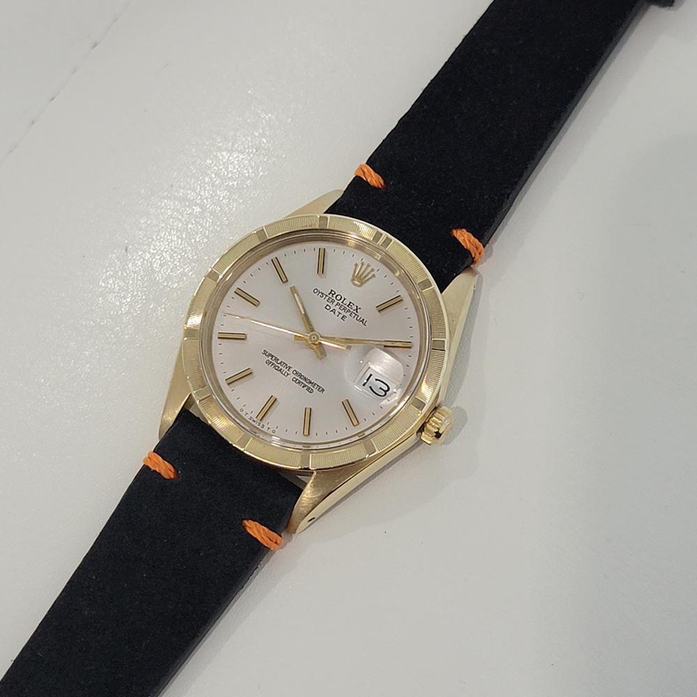 Mens Rolex Oyster Perpetual Date Ref 1501 14k Gold 35mm Automatic 1970s NA136B 3