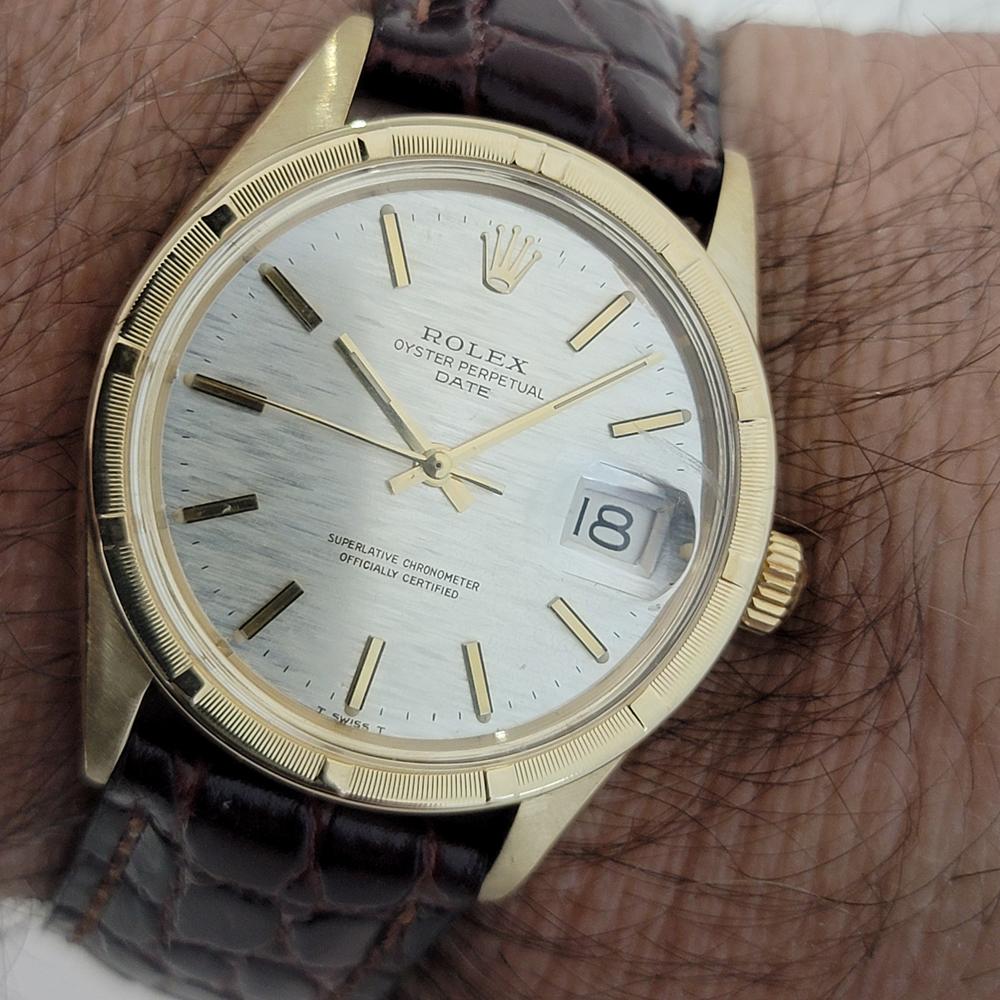 Mens Rolex Oyster Perpetual Date Ref 1501 35mm 14k Gold Automatic 1970s RA220B 8