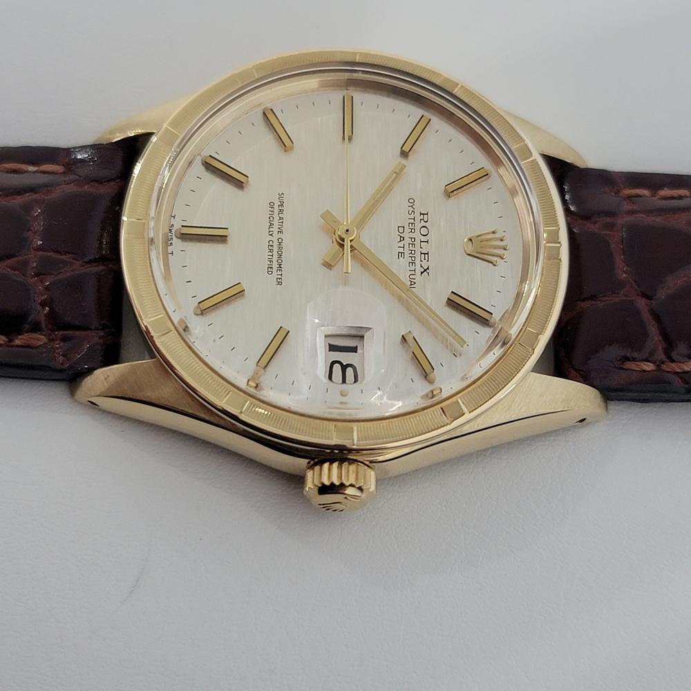Mens Rolex Oyster Perpetual Date Ref 1501 35mm 14k Gold Automatic 1970s RA220B 1