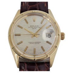 Mens Rolex Oyster Perpetual Date Ref 1501 35mm 14k Gold Automatic 1970s RA220B
