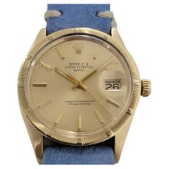Mens Rolex Oyster Perpetual Date Ref 1501 35mm 14k Gold Automatic 1970s RA351B