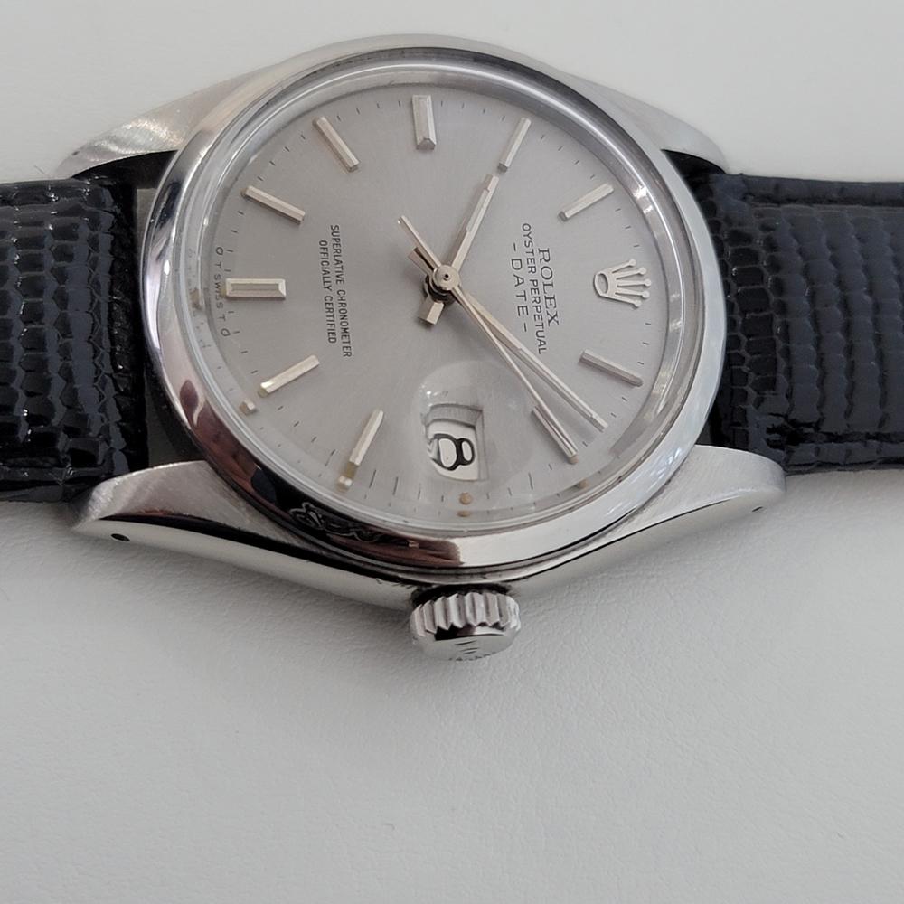 Mens Rolex Oyster Perpetual Date Ref 1501 Automatic 1970s w Paper RA248B In Excellent Condition In Beverly Hills, CA