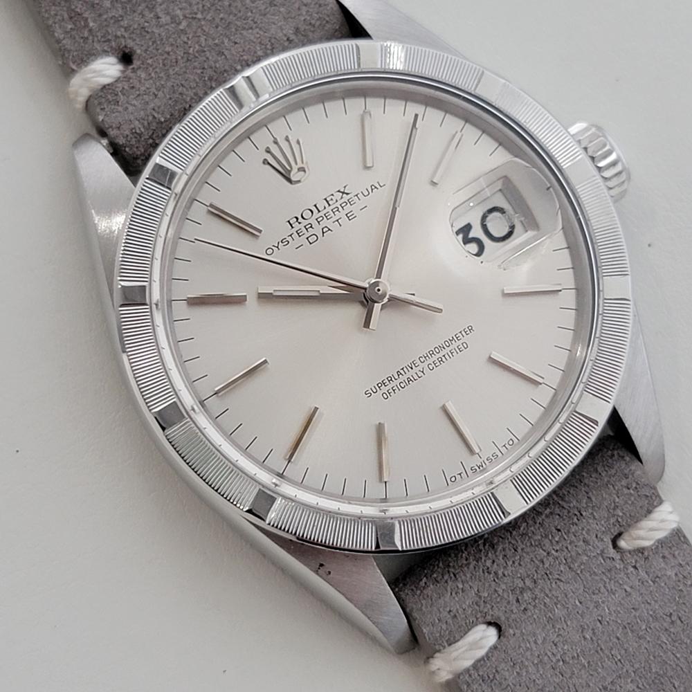 Mens Rolex Oyster Perpetual Date Ref 1501 Automatic 1970s Swiss Vintage RA506B In Excellent Condition For Sale In Beverly Hills, CA