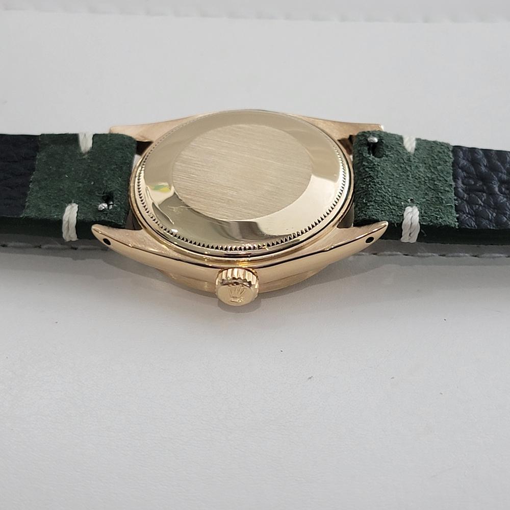 Mens Rolex Oyster Perpetual Date Ref 1501 Solid 14k Gold Automatic 1960s RA496 For Sale 6