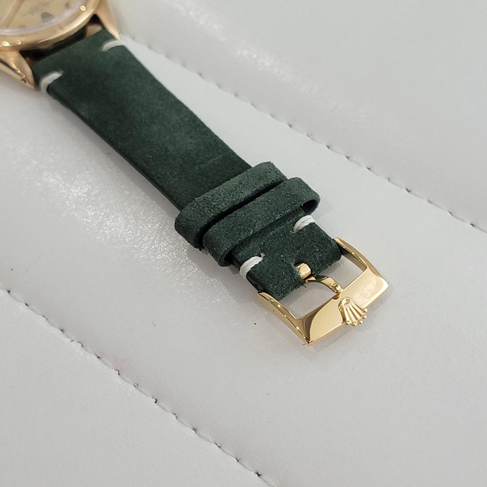 Mens Rolex Oyster Perpetual Date Ref 1501 Solid 14k Gold Automatic 1960s RA496 For Sale 4