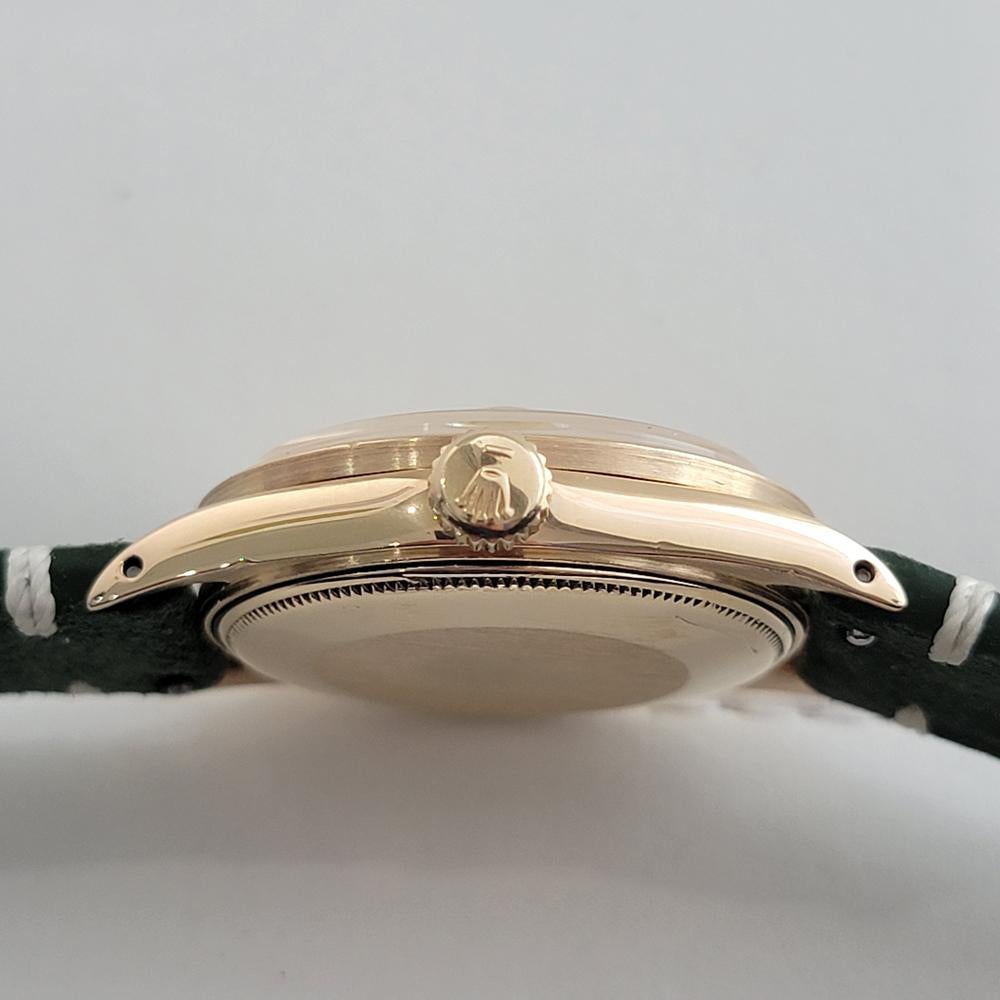 Mens Rolex Oyster Perpetual Date Ref 1501 Solid 14k Gold Automatic 1960s RA496 For Sale 5