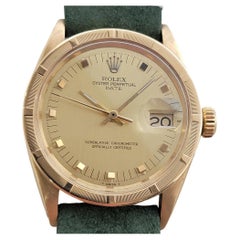 Mens Rolex Oyster Perpetual Date Ref 1501 Solid 14k Gold Automatic 1960s RA496