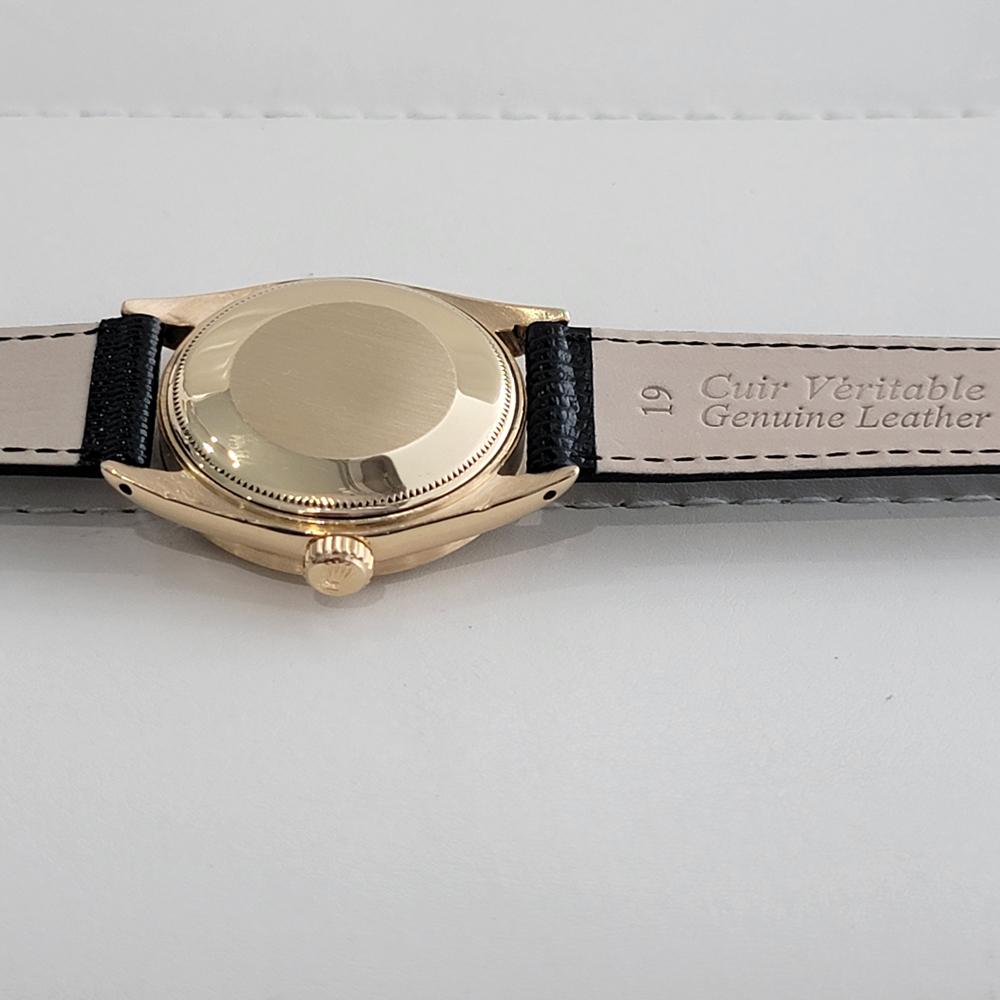 Mens Rolex Oyster Perpetual Date Ref 1501 Solid 14k Gold Automatic 1960s RA496B For Sale 6