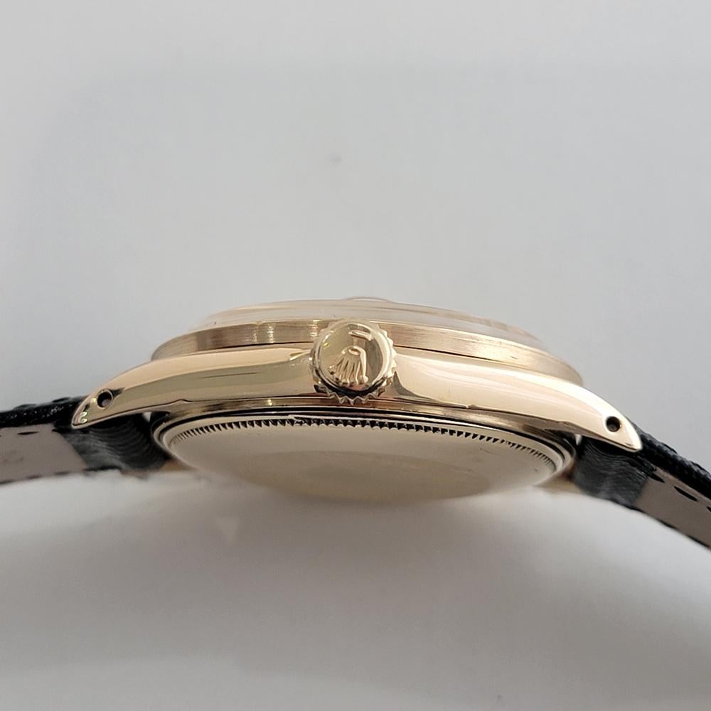 Mens Rolex Oyster Perpetual Date Ref 1501 Solid 14k Gold Automatic 1960s RA496B For Sale 5