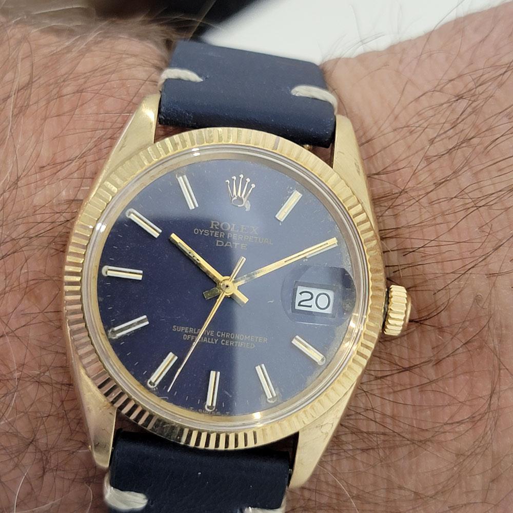 Mens Rolex Oyster Perpetual Date Ref 1503 14k Gold Automatic 1960s RA264B For Sale 6