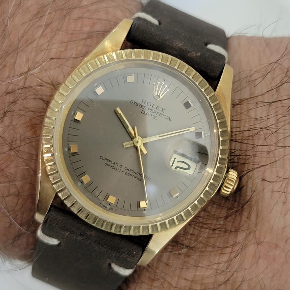 Men's Rolex Oyster Perpetual Date Ref 1503 14k Gold Automatic 1970s RJC120B For Sale 7