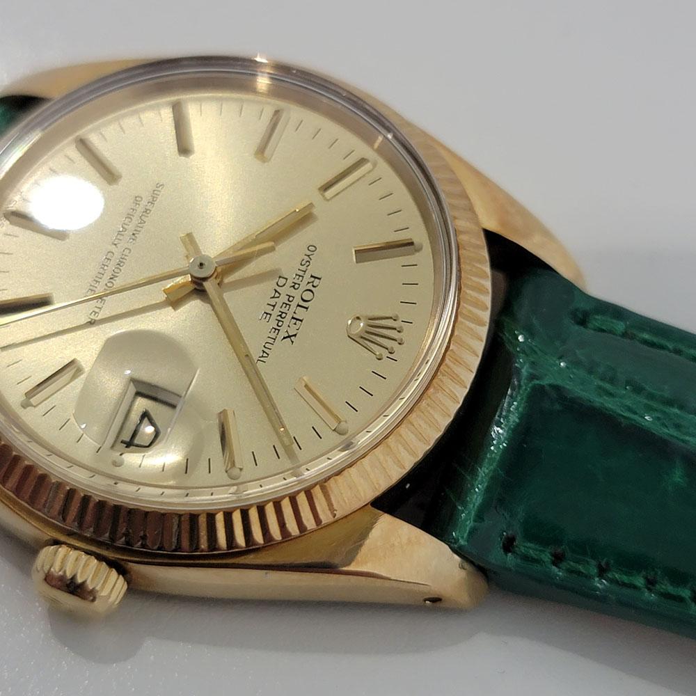 Herren Rolex Oyster Perpetual Date Ref 1503 14k Gold Automatik 1970er Jahre RJC192G im Angebot 2