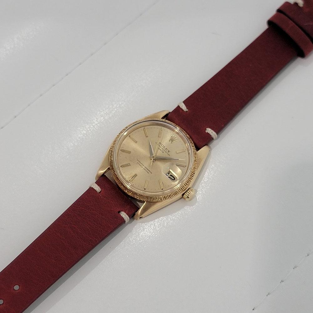 Men's Mens Rolex Oyster Perpetual Date Ref 1503 18k Gold Automatic 1960s Rjc156r For Sale