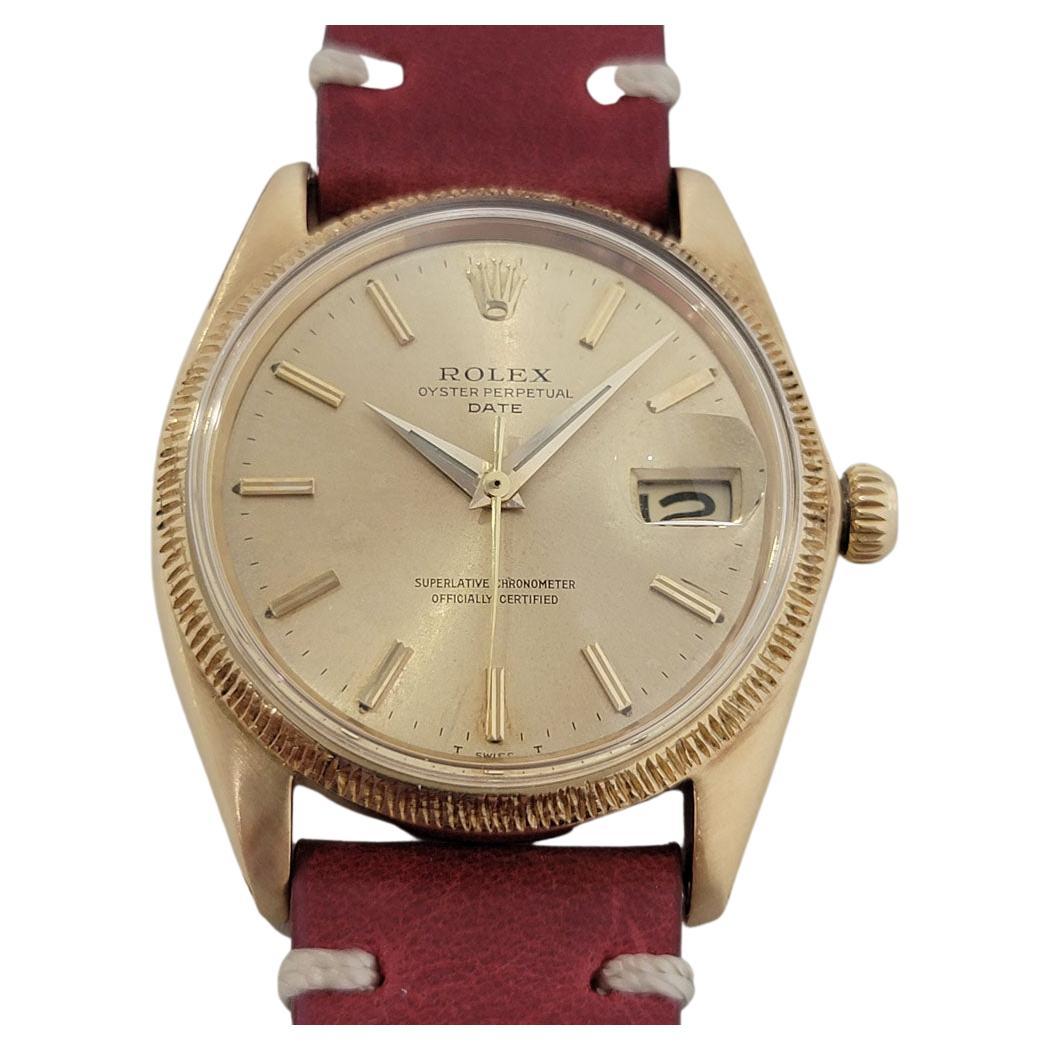 Mens Rolex Oyster Perpetual Date Ref 1503 18k Gold Automatic 1960s Rjc156r For Sale