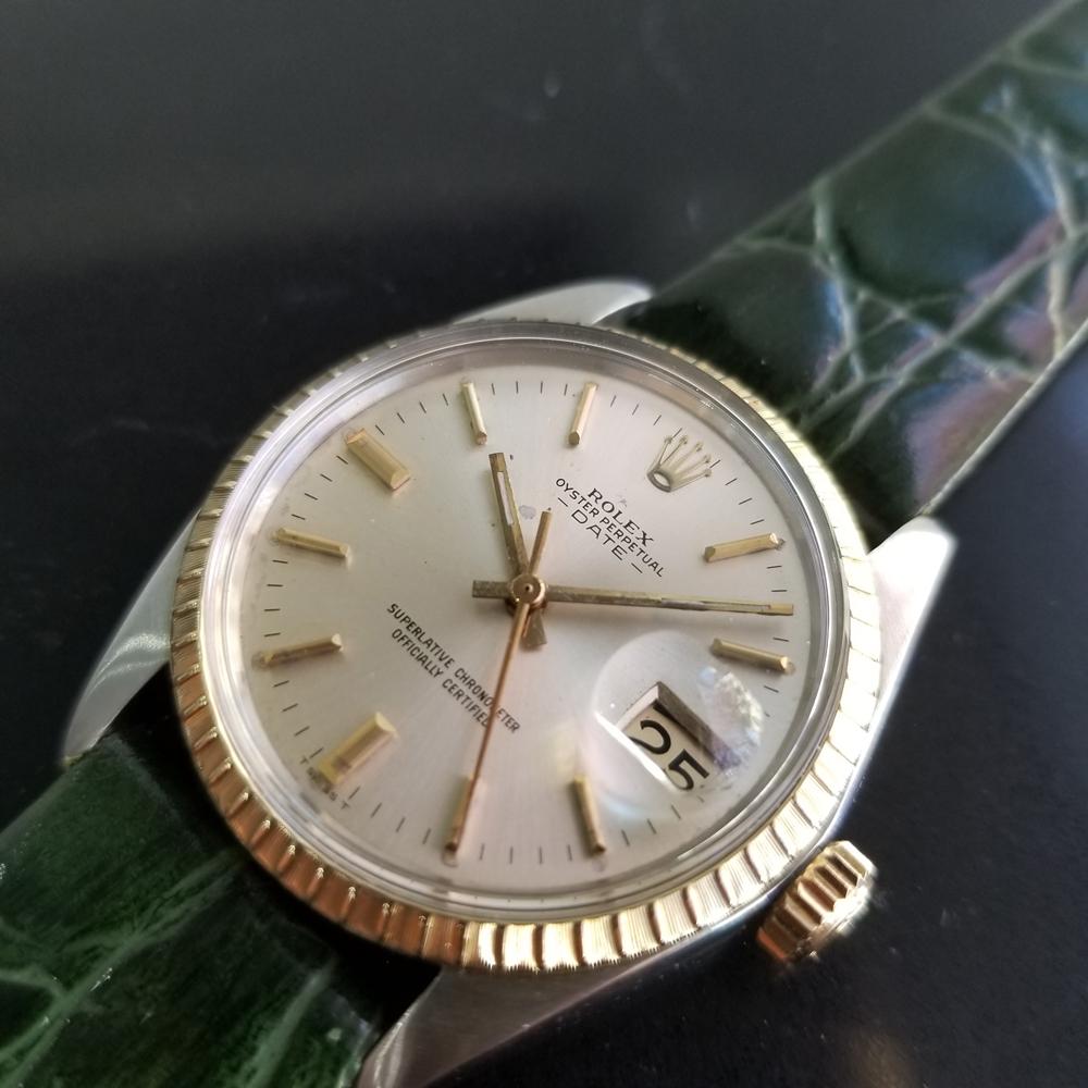 Men's Rolex Oyster Perpetual Date Ref.1500 Automatic, c.1960s Swiss RA148GRN In Excellent Condition In Beverly Hills, CA