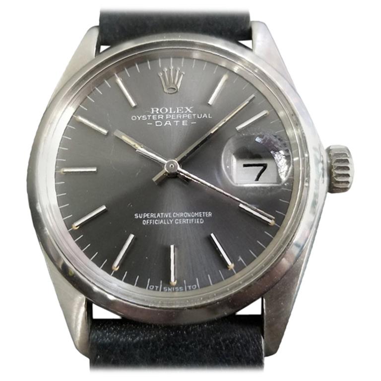 Mens Rolex Oyster Perpetual Date Ref.1500 Automatic, c.1970s Swiss RA110BLK