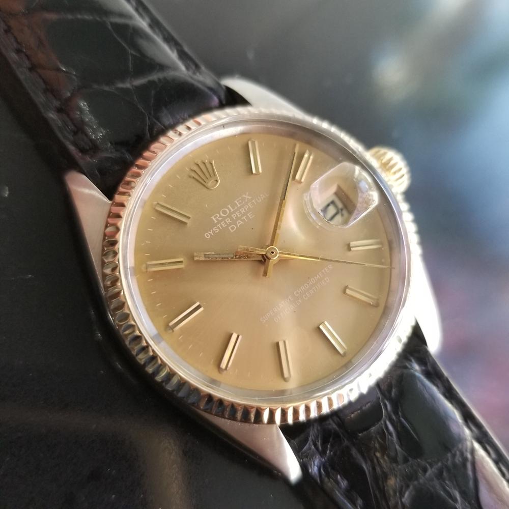 Mens Rolex Oyster Perpetual Date Ref.1505 Automatic, c.1970s Swiss RA146 In Excellent Condition In Beverly Hills, CA