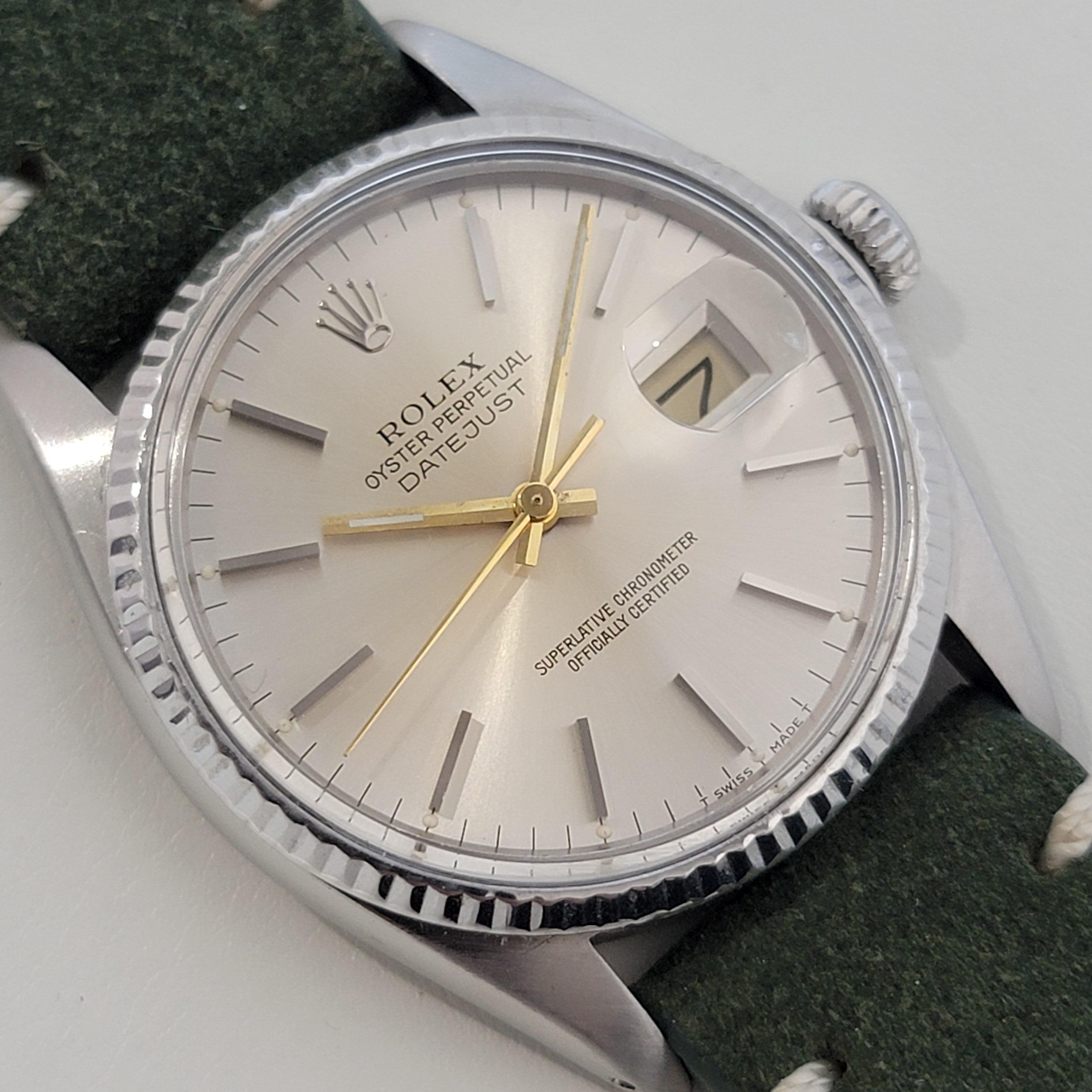 Men's Mens Rolex Oyster Perpetual Datejust 16014 18k Gold SS Automatic 1970s RA332B