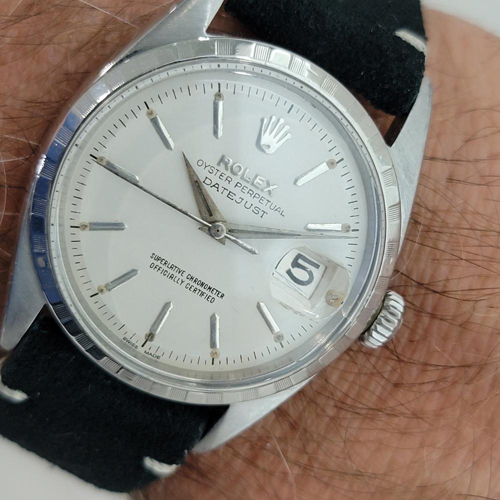 Homme Rolex Oyster Perpetual Datejust Ref 6605 36mm Automatic 1950s Vintage RA198 en vente 9