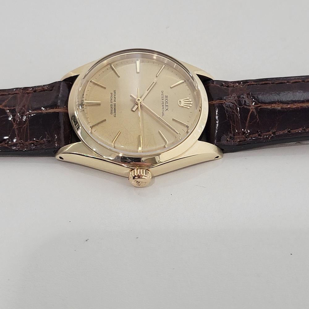 Mens Rolex Oyster Perpetual Ref 1002 34mm 14k Gold Automatic 1960s Swiss RA422B 1