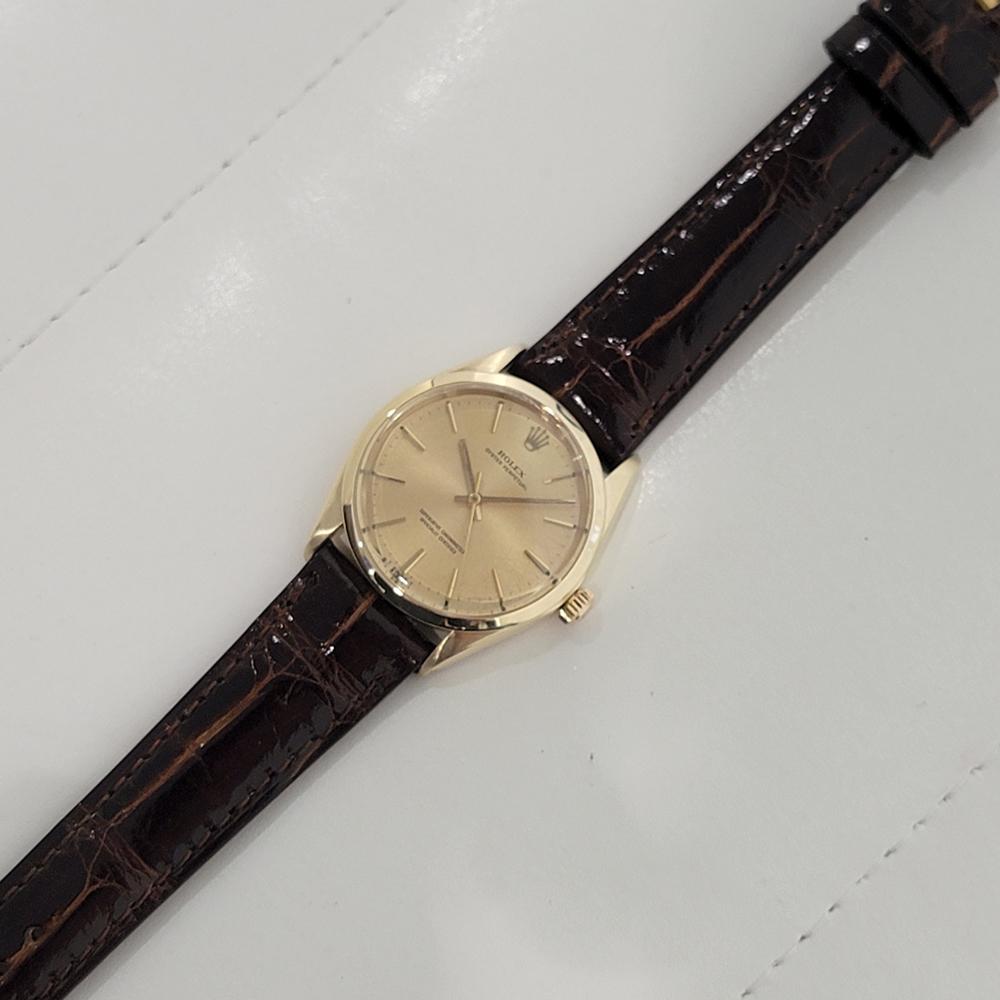 Mens Rolex Oyster Perpetual Ref 1002 34mm 14k Gold Automatic 1960s Swiss RA422B 2