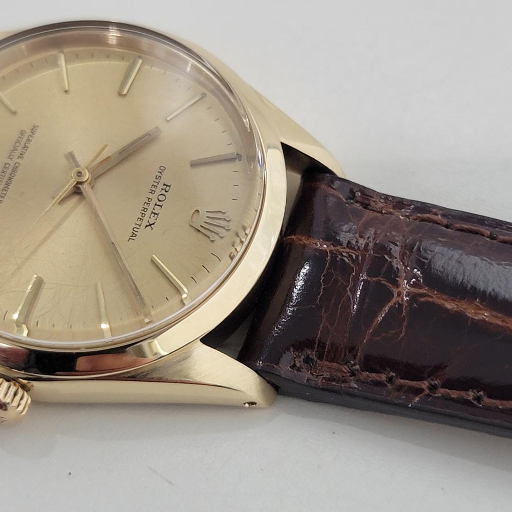 Mens Rolex Oyster Perpetual Ref 1002 34mm 14k Gold Automatic 1960s Swiss RA422B 3