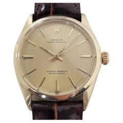 Mens Rolex Oyster Perpetual Ref 1002 34mm 14k Gold Automatic 1960s Swiss RA422B