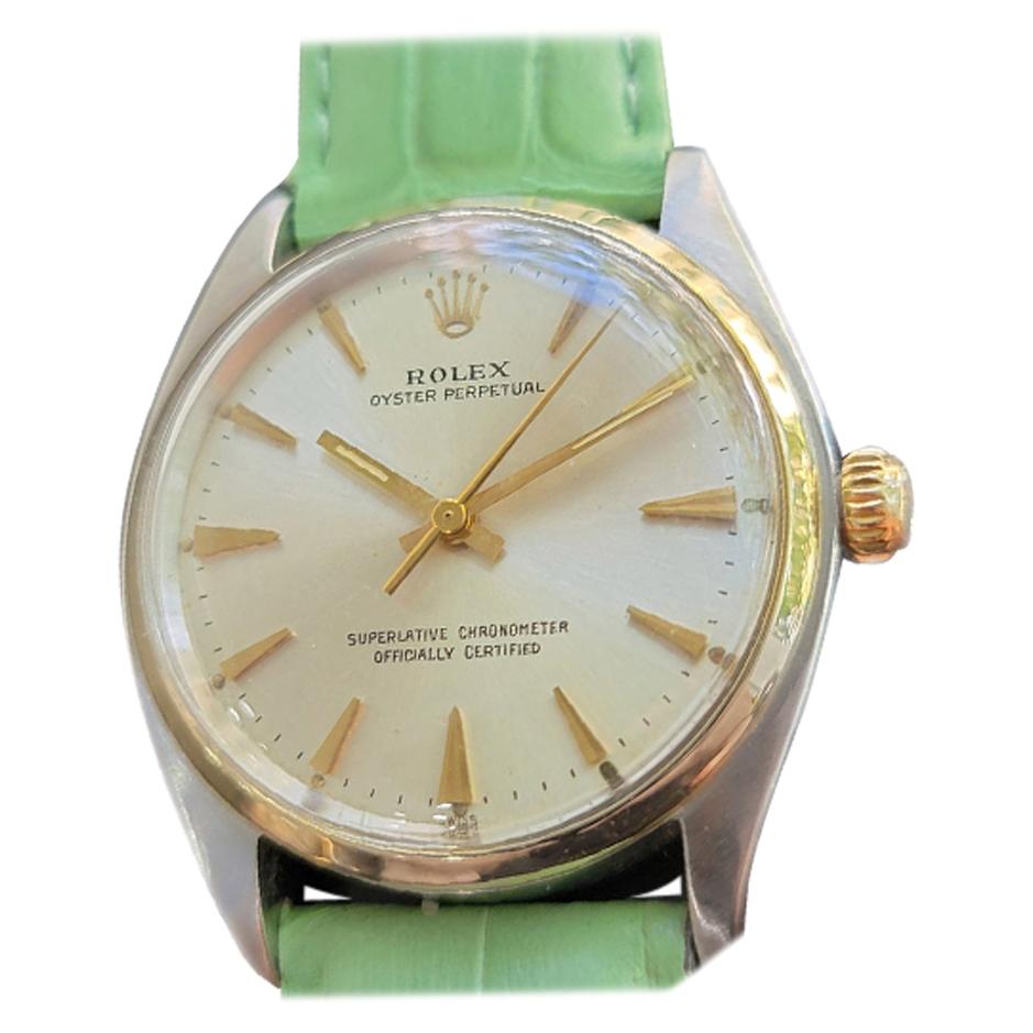 Mens Rolex Oyster Perpetual Ref 1002 14k Gold & SS Automatic 1960s MA213