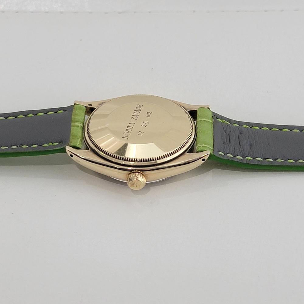 Mens Rolex Oyster Perpetual Ref 1002 34mm 14k Solid Gold Automatic 1960s NA111 For Sale 6