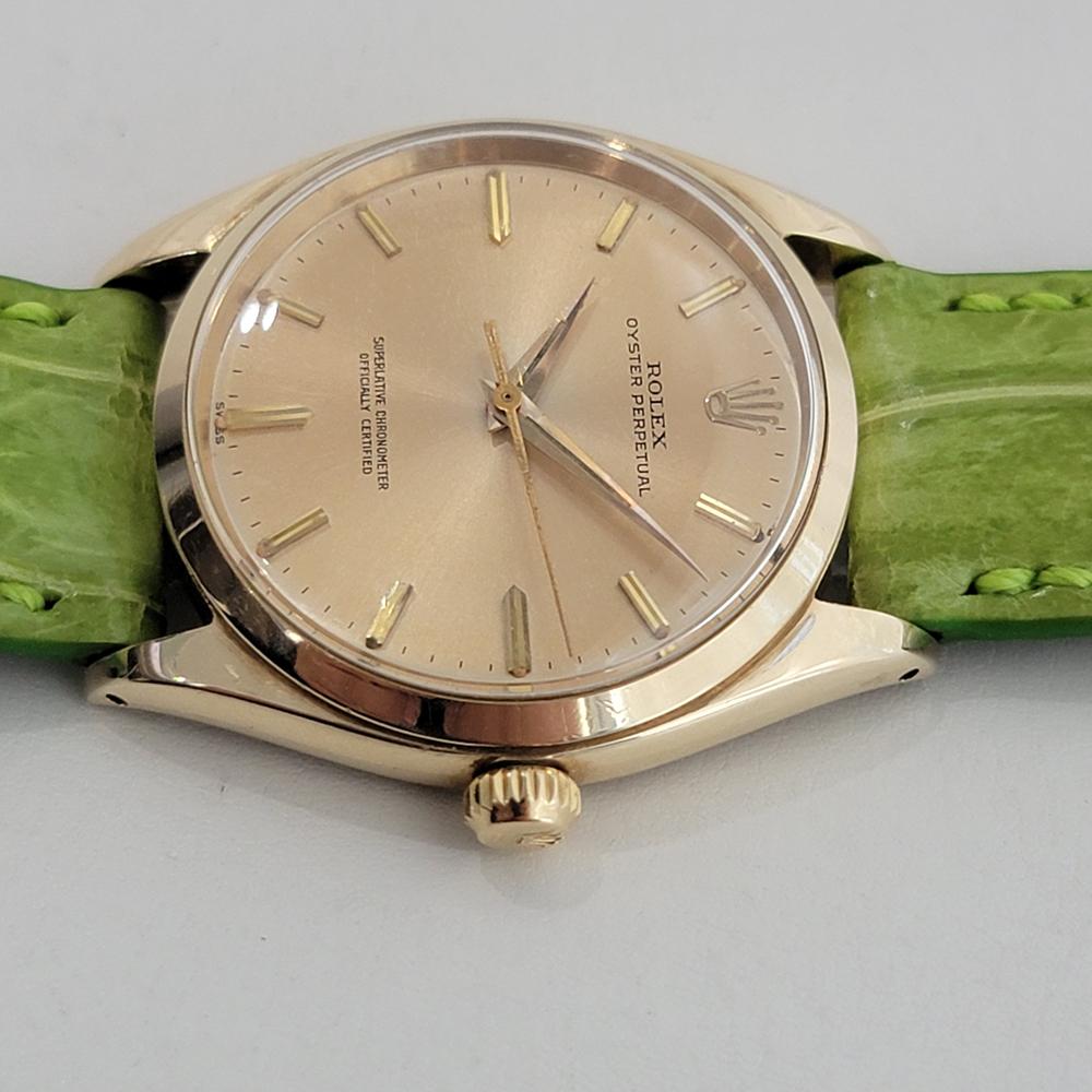 Mens Rolex Oyster Perpetual Ref 1002 34mm 14k Solid Gold Automatic 1960s NA111 For Sale 1