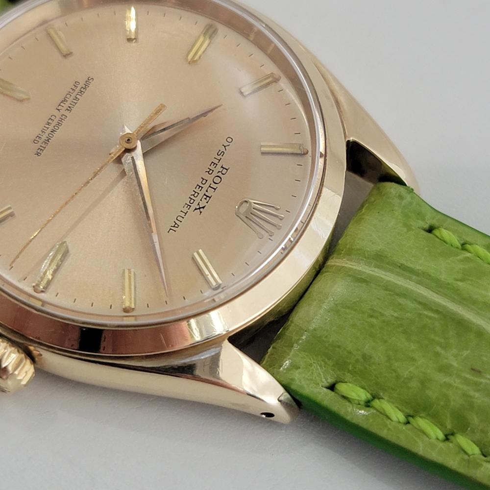 Mens Rolex Oyster Perpetual Ref 1002 34mm 14k Solid Gold Automatic 1960s NA111 For Sale 2