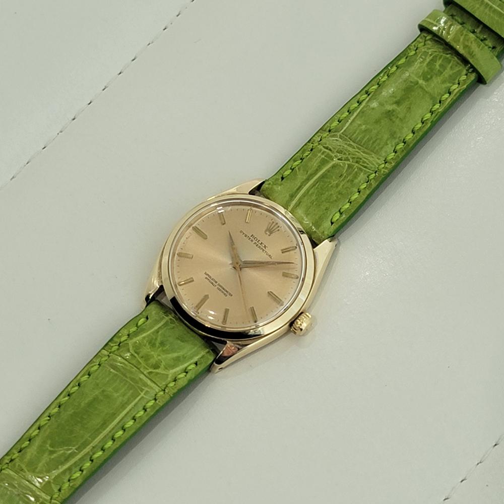 Mens Rolex Oyster Perpetual Ref 1002 34mm 14k Solid Gold Automatic 1960s NA111 For Sale 3