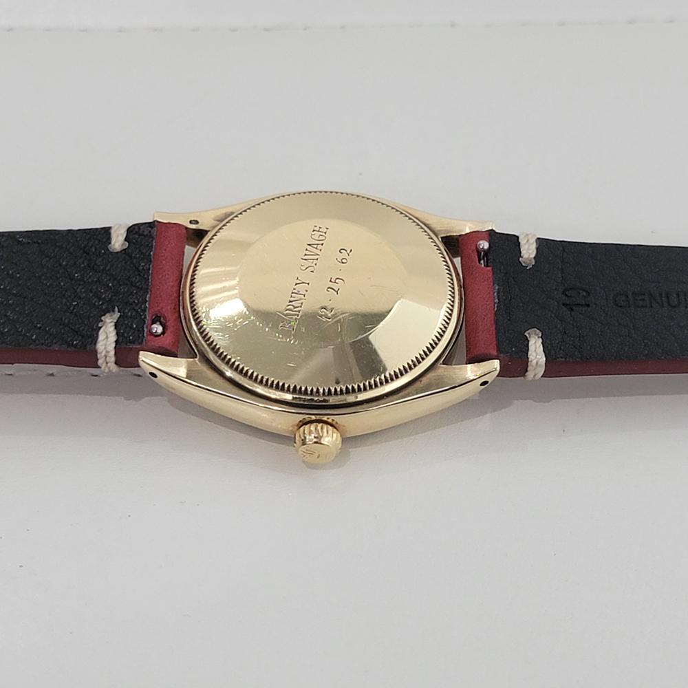 Mens Rolex Oyster Perpetual Ref 1002 34mm 14k Solid Gold Automatic 1960s NA111R For Sale 6