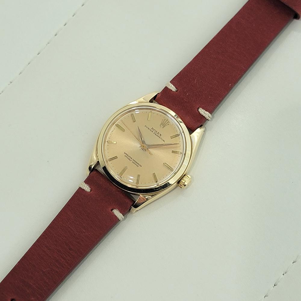 Mens Rolex Oyster Perpetual Ref 1002 34mm 14k Solid Gold Automatic 1960s NA111R For Sale 3