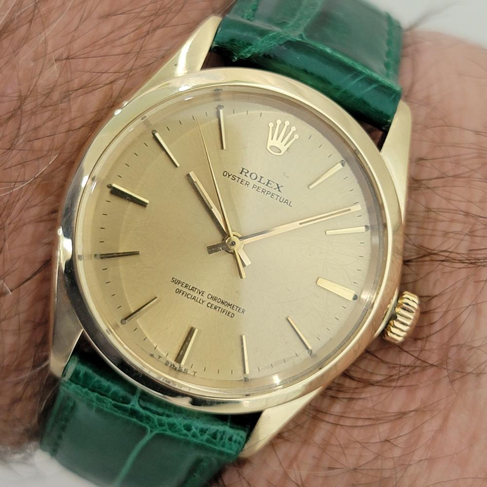 Mens Rolex Oyster Perpetual Ref 1002 34mm 14k Solid Gold Automatic 1960s RA422 9