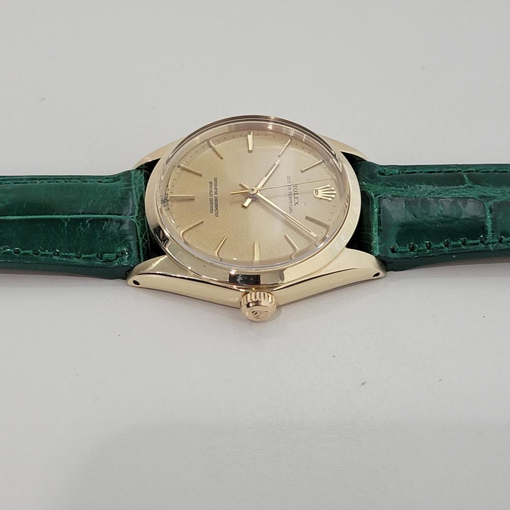 Mens Rolex Oyster Perpetual Ref 1002 34mm 14k Solid Gold Automatic 1960s RA422 1