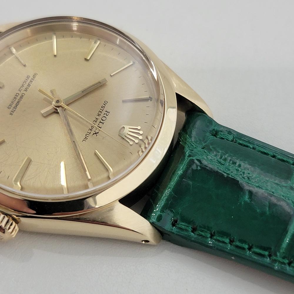 Mens Rolex Oyster Perpetual Ref 1002 34mm 14k Solid Gold Automatic 1960s RA422 2