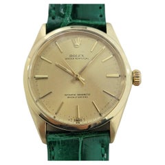 Mens Rolex Oyster Perpetual Ref 1002 34mm 14k Solid Gold Automatic 1960s RA422