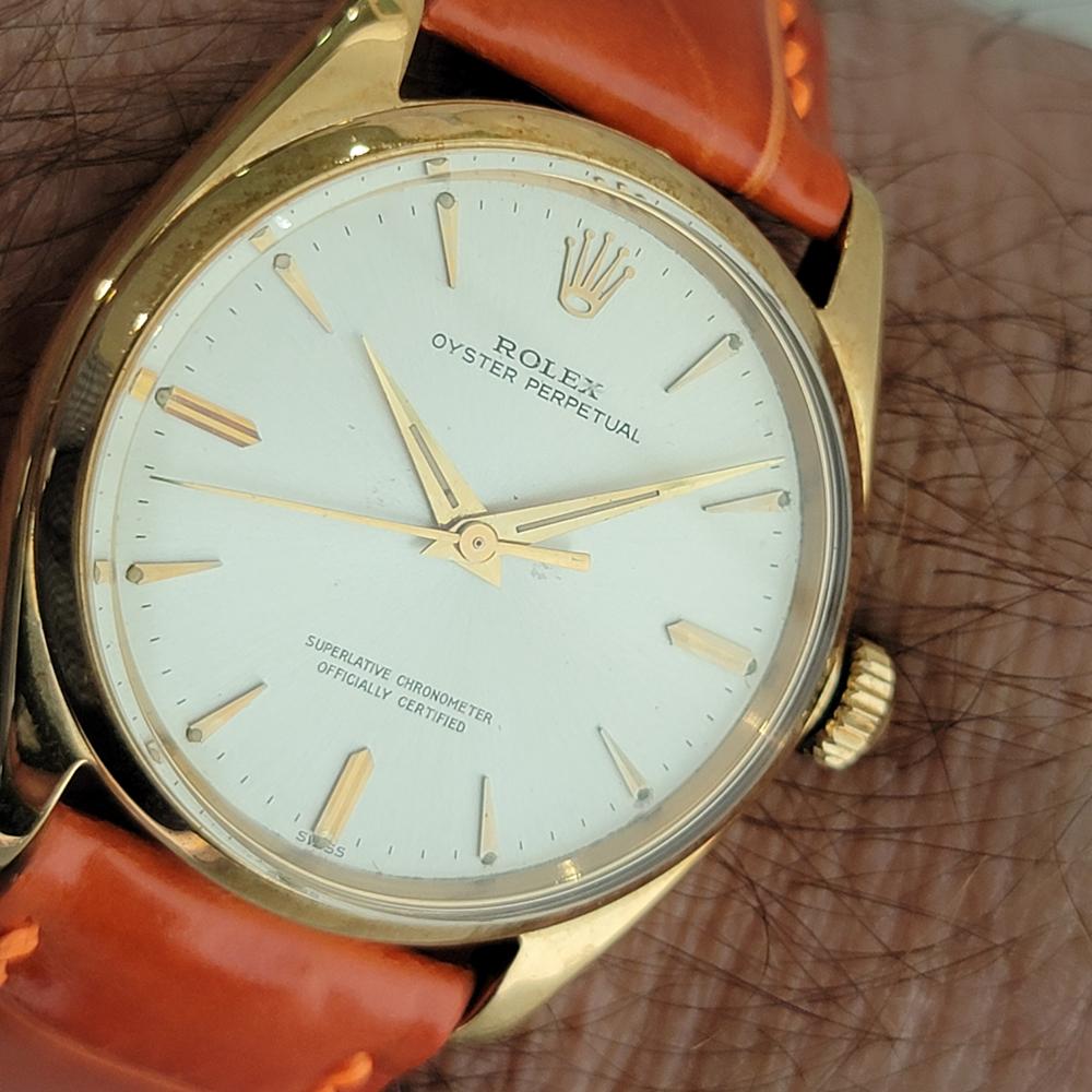 Mens Rolex Oyster Perpetual Ref 1002 34mm 18k Solid Gold Automatic 1960s NA110 9