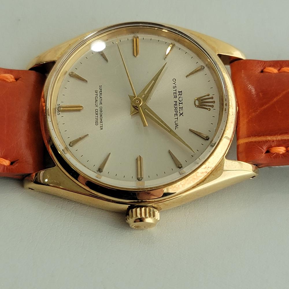 Mens Rolex Oyster Perpetual Ref 1002 34mm 18k Solid Gold Automatic 1960s NA110 1