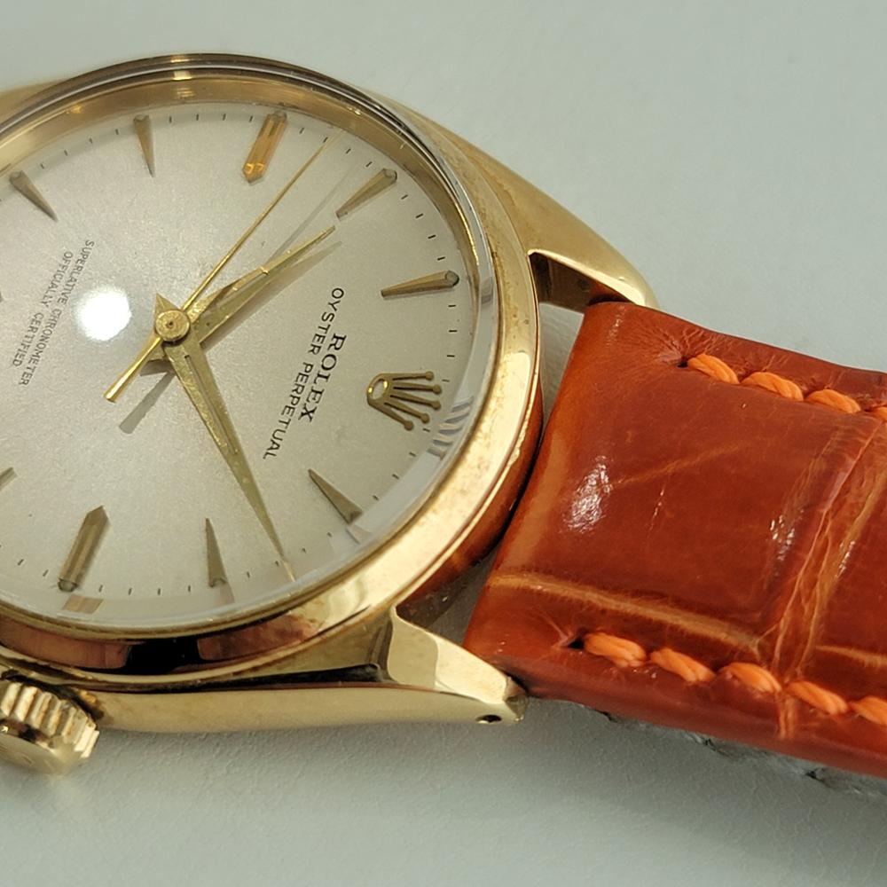 Mens Rolex Oyster Perpetual Ref 1002 34mm 18k Solid Gold Automatic 1960s NA110 2