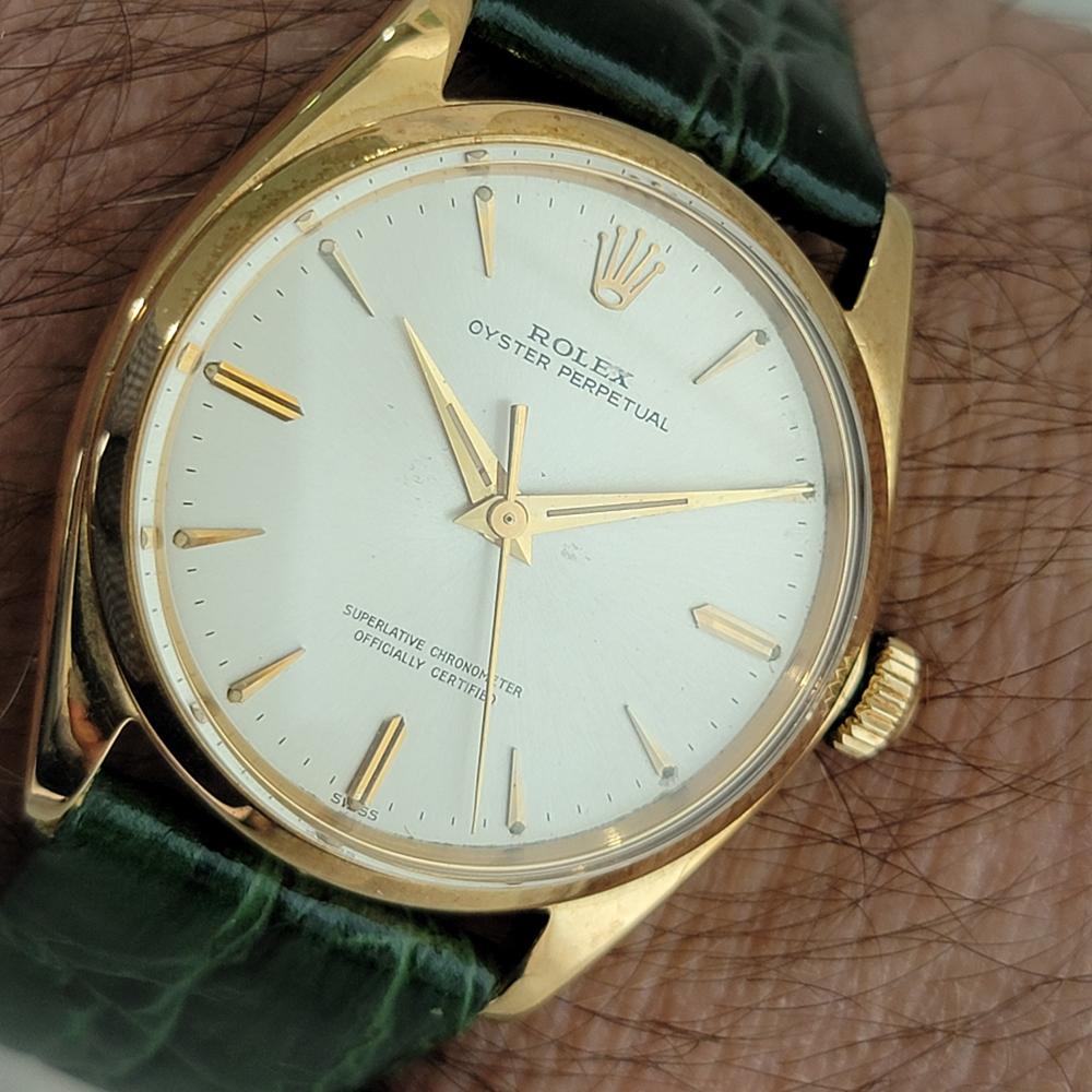 Mens Rolex Oyster Perpetual Ref 1002 34mm 18k Solid Gold Automatic 1960s NA110G 9