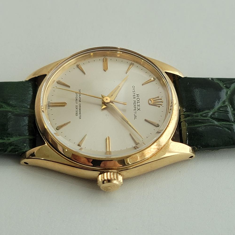 Mens Rolex Oyster Perpetual Ref 1002 34mm 18k Solid Gold Automatic 1960s NA110G 1