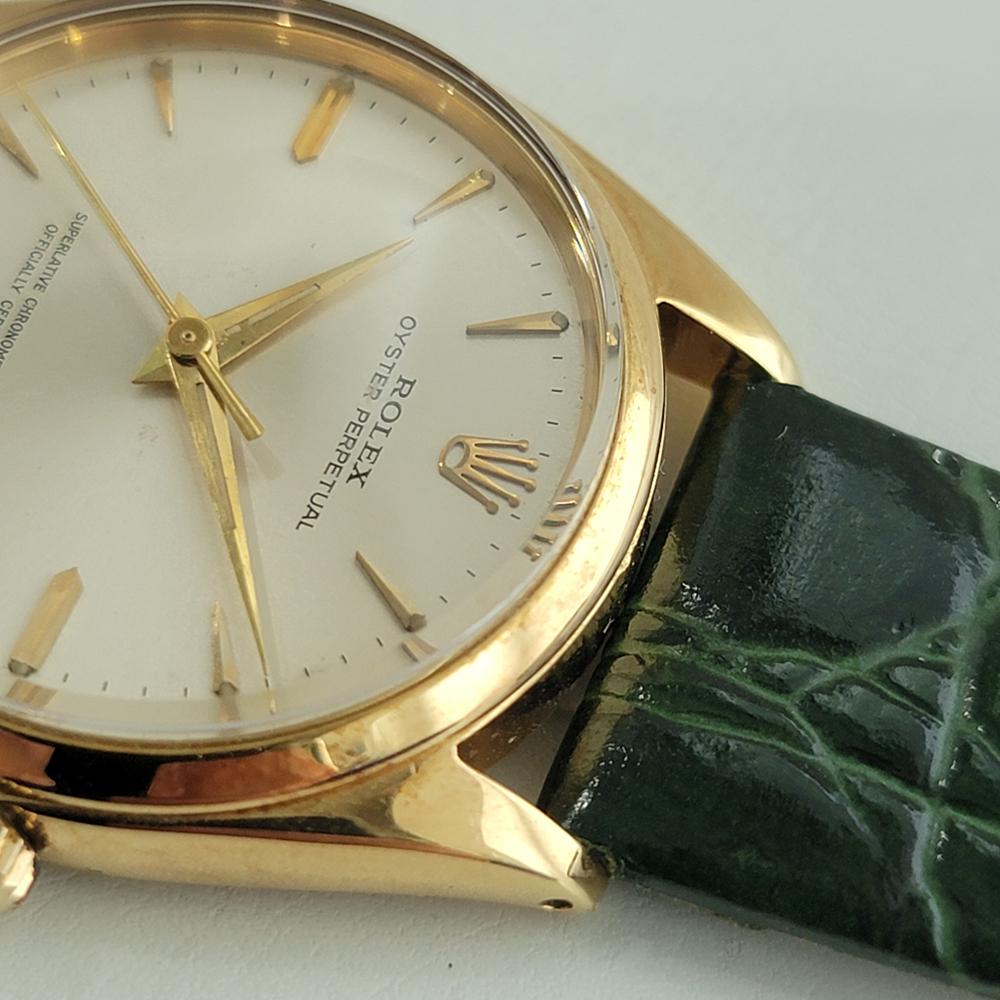 Mens Rolex Oyster Perpetual Ref 1002 34mm 18k Solid Gold Automatic 1960s NA110G 2