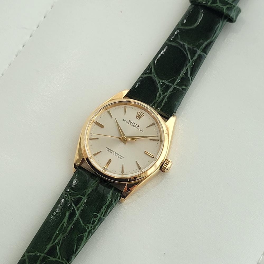 Mens Rolex Oyster Perpetual Ref 1002 34mm 18k Solid Gold Automatic 1960s NA110G 3