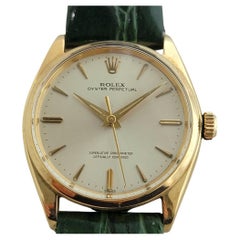 Mens Rolex Oyster Perpetual Ref 1002 34mm 18k Solid Gold Automatic 1960s NA110G
