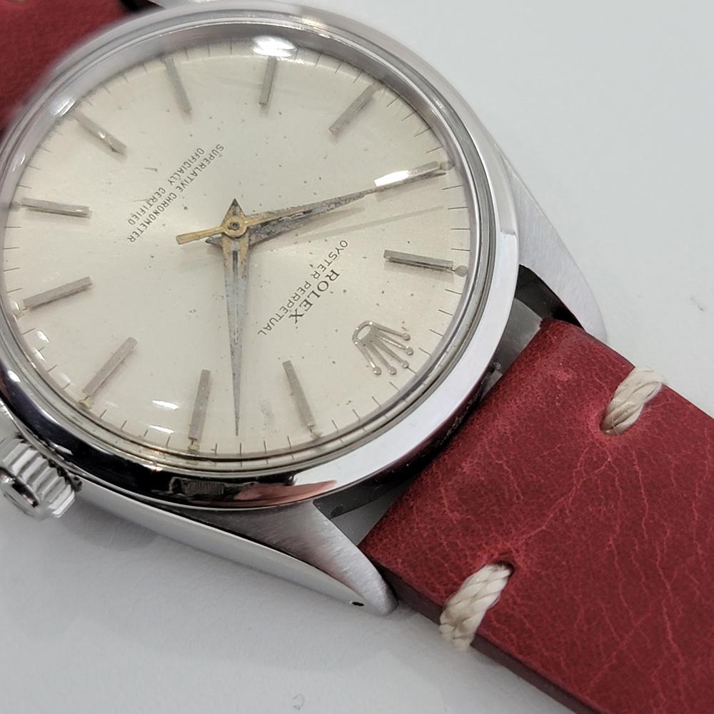 Mens Rolex Oyster Perpetual Ref 1002 Automatic 1960s Vintage Swiss RA143R In Excellent Condition For Sale In Beverly Hills, CA