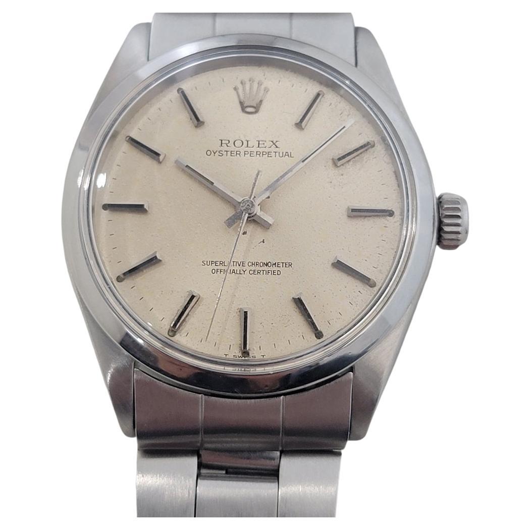 Mens Rolex Oyster Perpetual Ref 1002 34mm Automatic 1960s Vintage Swiss RA461
