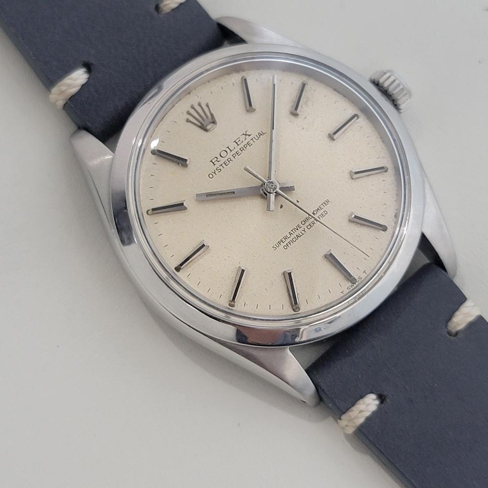 Mens Rolex Oyster Perpetual Ref 1002 34mm Automatic 1960s Vintage Swiss RA461B In Excellent Condition For Sale In Beverly Hills, CA