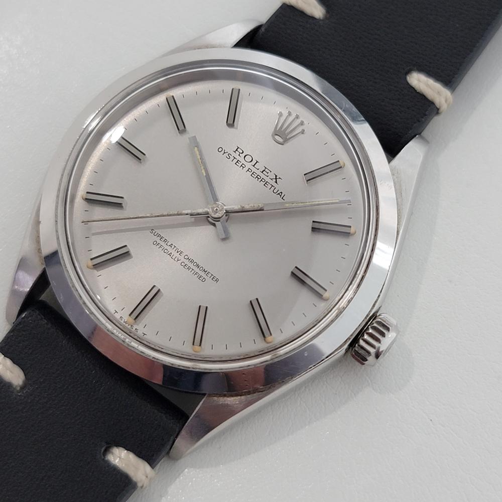 Mens Rolex Oyster Perpetual Ref 1002 34mm Automatic 1970s Swiss Vintage RA379 Excellent état à Beverly Hills, CA